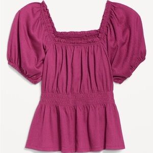 Women's Pink Puff Sleeve Top